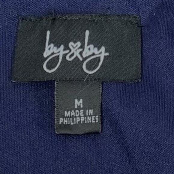 Womens Dress Size Medium Embroidered Sheer Yoke Sleeveless Navy Blue Comfy - Picture 5 of 8